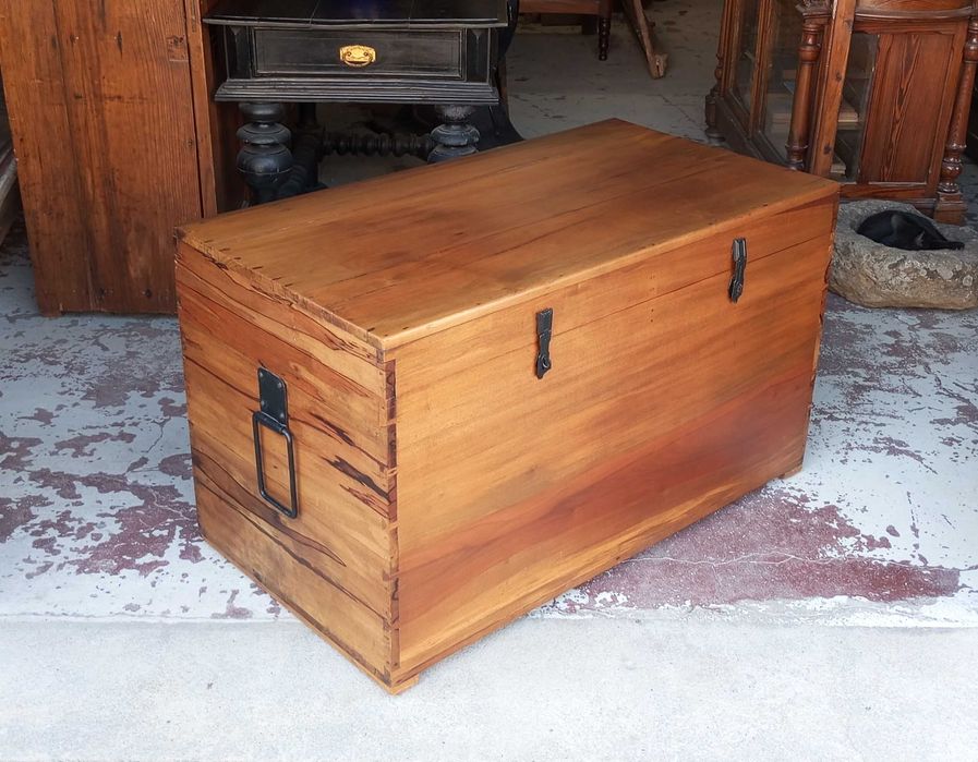 Antiga arca/baú em madeira exótica