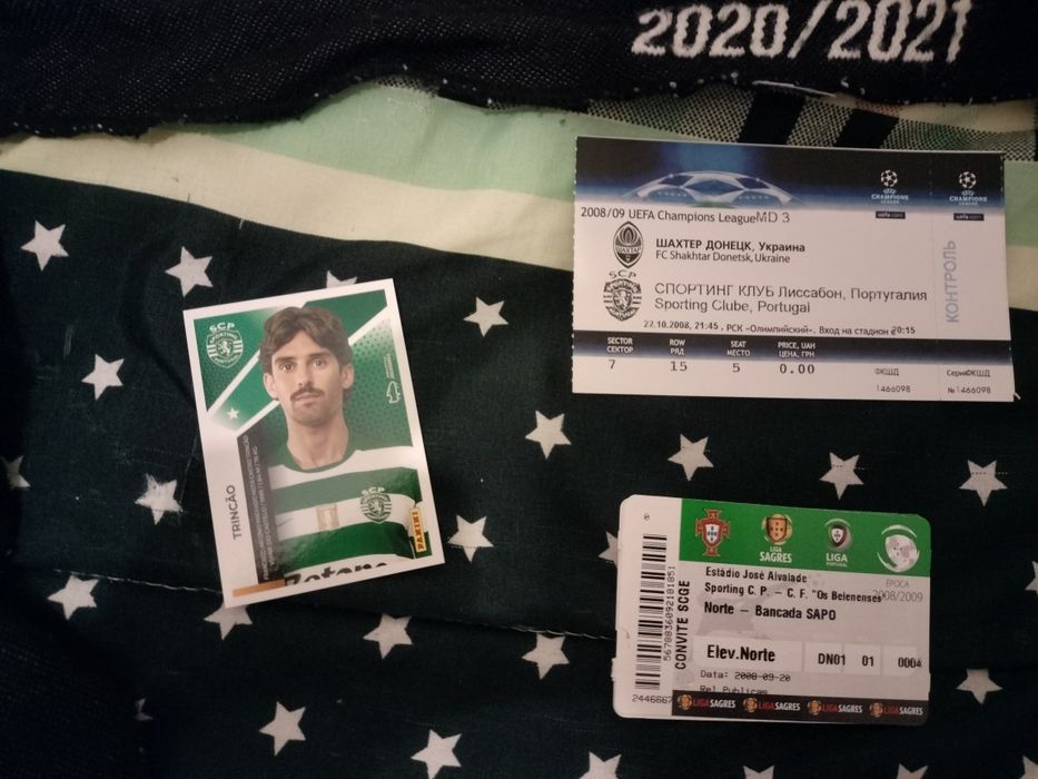 Cachecol SCP + Cromo e 2 Bilhetes