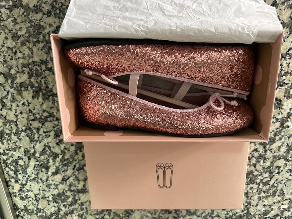 Sabrinas menina rosa glitter Pretty Bailarinas