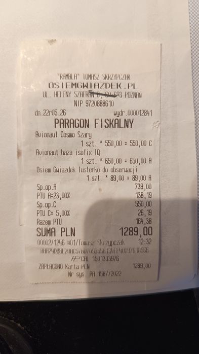 Fotelik Avionaut cosmo szary z bazą ISOFIX+adaptery do wózka gratis