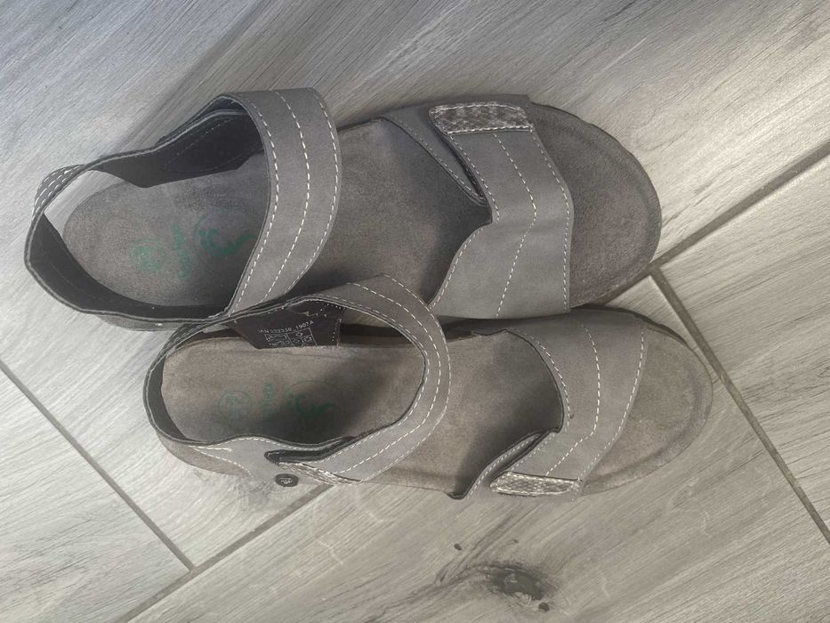 Sandały damskie Footflexx r. 38, szare, korek, stan bdb