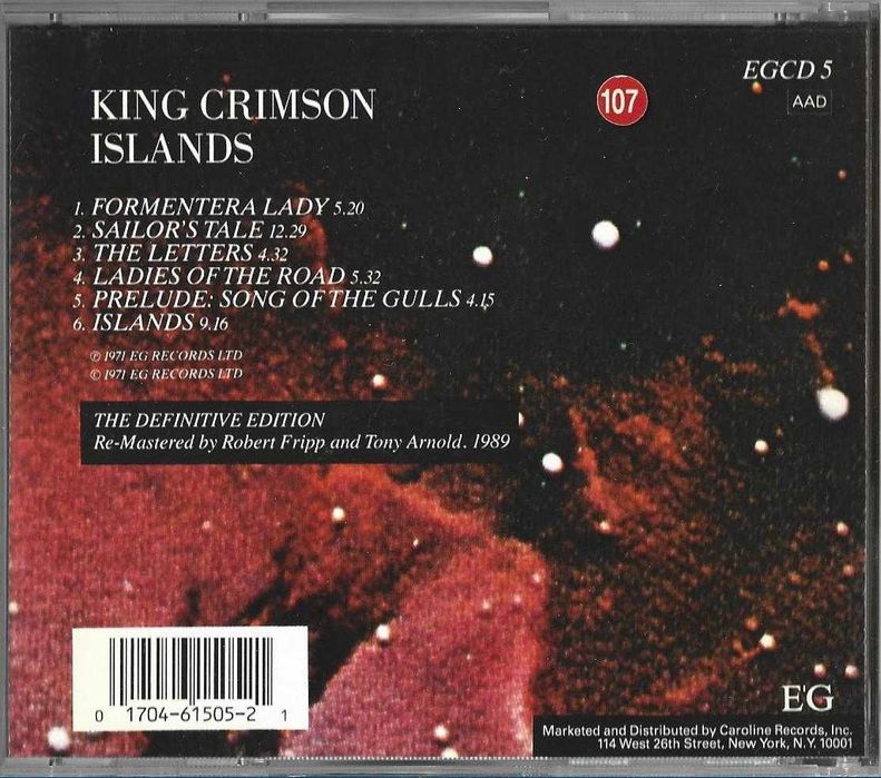 King Crimson - - - - - Islands - - - - - CD