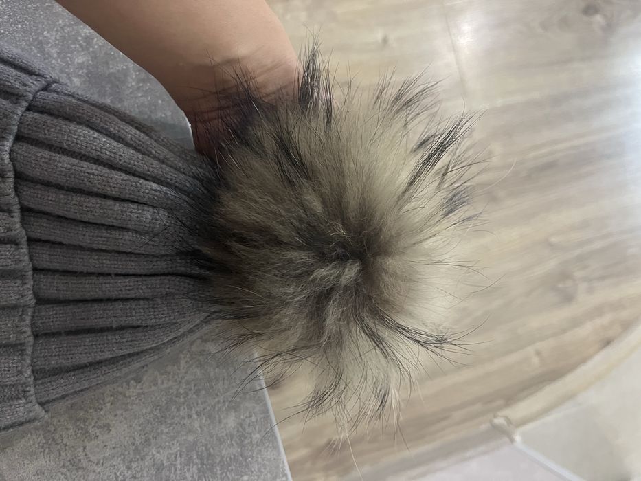 Шапка зима унісекс на хлопчика/дівчинка 52 см з єнота