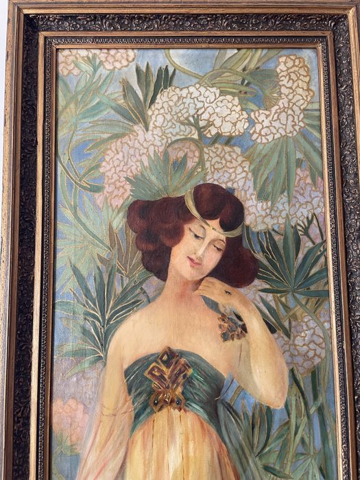Tela Original Art Déco – Assinada Rosinda (1914)