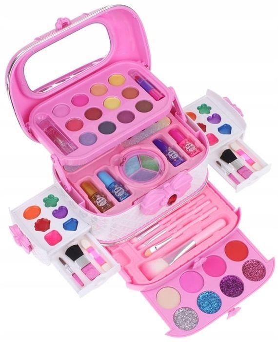Kuferek Zestaw Kosmetyków Do Malowania Makijażu Paznokci Dla Dzieci