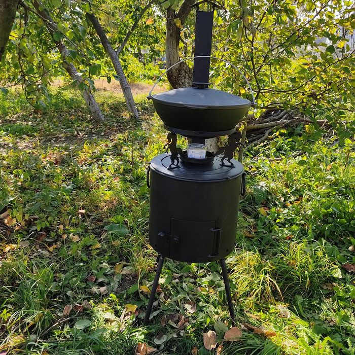 Печка 40см под казан 10-17л.пічка.кухня полевая.печь садовая.буржуйка ...
