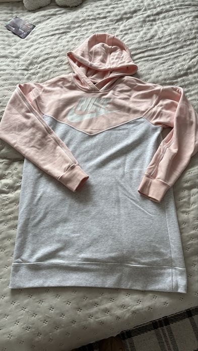 Nike XS/34 dresowa sukienka pudrowy roz szara