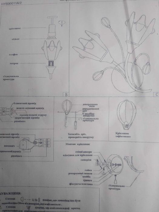 Бра двухлюстровое