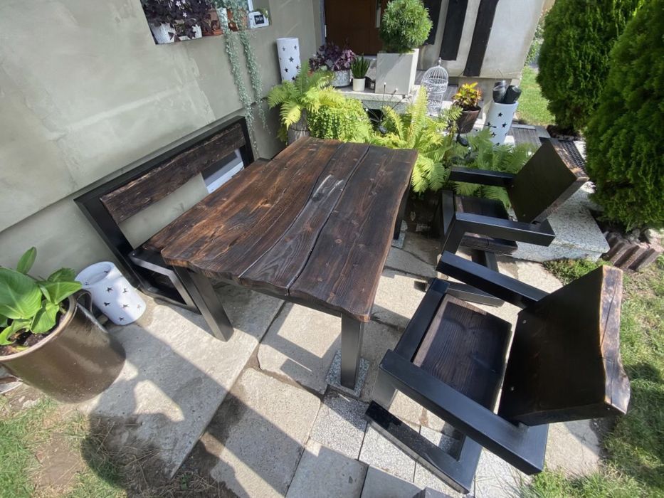 Stół lawka ogrodowa + krzesla styl LOFT