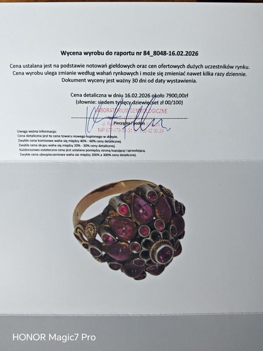 Pierścionek, złoto 14k, rubiny.