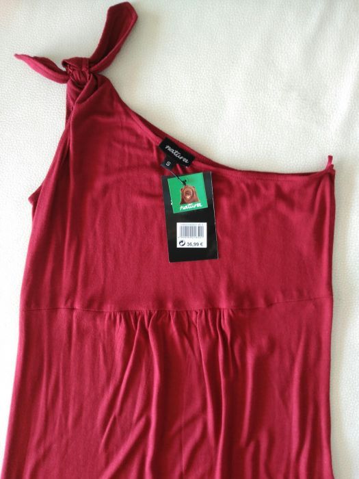 Vestido comprido alças vermelho Natura S (34/36) novos