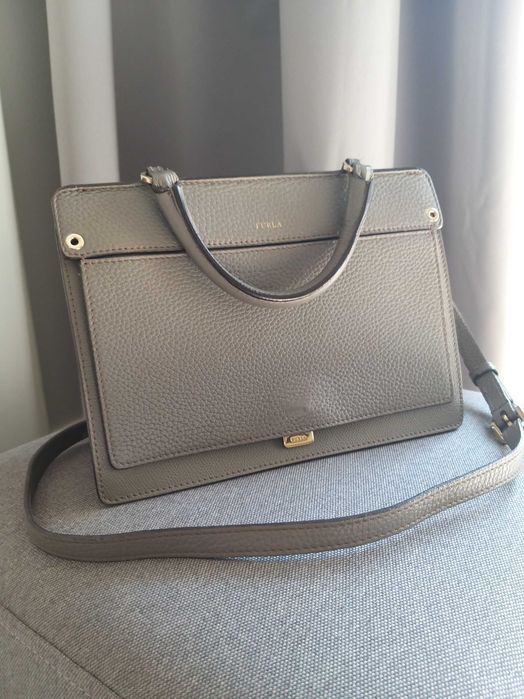 Сумка Furla оригінал. Шкіра, дуже добрий стан, сірий колір