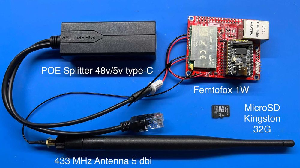 Meshtastic FEMTOFOX модуль (EBYTE-433MHz-1Watt) ETHERNET