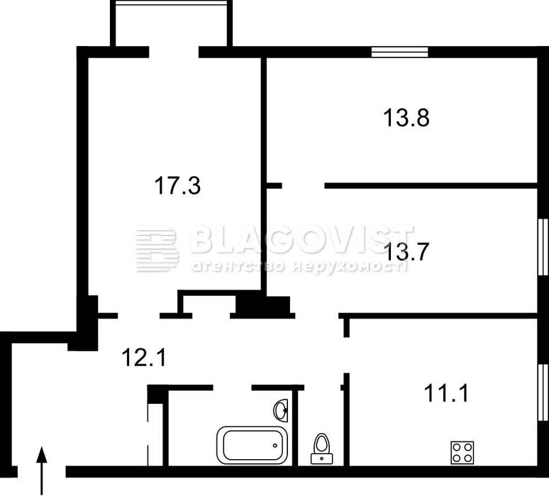 Продаж 3х-тної Квартири Алма-Атинська 107/2! 75кВ.м.! Сталінка