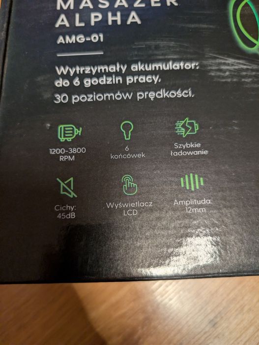 Masażer Alpha do 6 h/ 30 poziomów prędkości