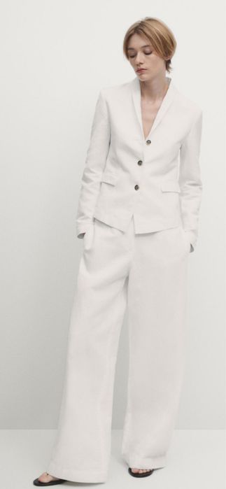 Бесподобные брюки из льна и хлопка Massimo dutti 36