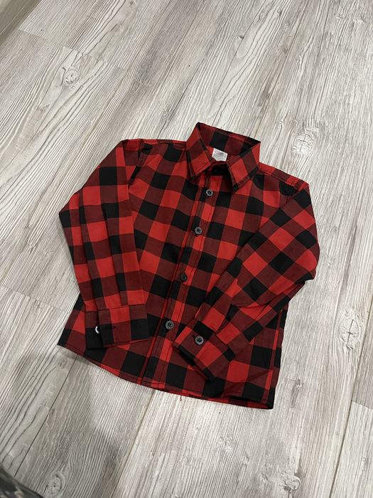Рубашка нова дитяча червона у клітинку на хлопчика 2роки 92 розмір