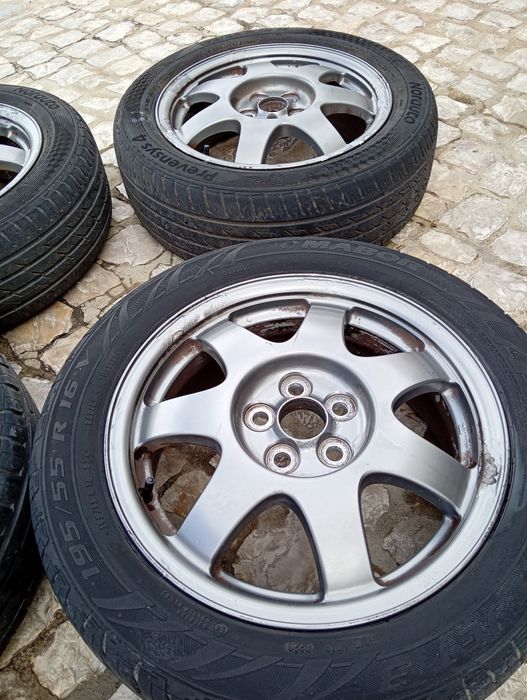 Jantes 16" 5x100 com Pneus 195/55 R16 (Toyota, Seat, VW, Audi, Skoda, Subaru)