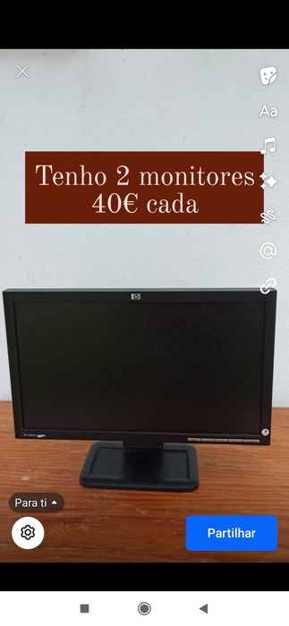 Monitores de computador 22" como novo