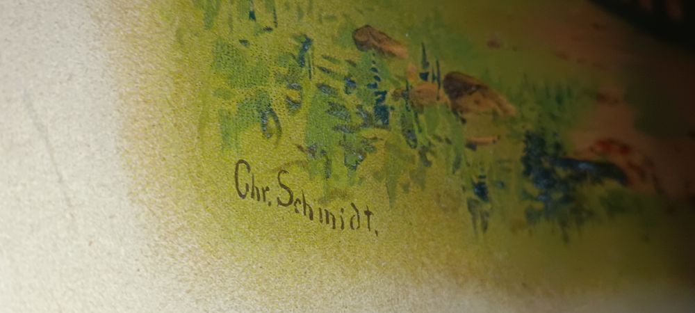 Quadro com antiga gravura paisagem