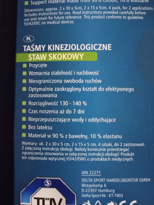 Taśmy kinezjologiczne staw skokowy Sensiplast
