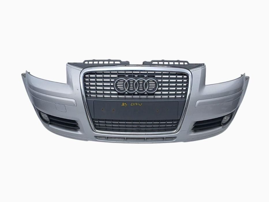 ZDERZAK PRZÓD PRZEDNI ATRAPA NA DUŻY GRILL AUDI A3 8P LX7W SREBRNY 05-08r.
