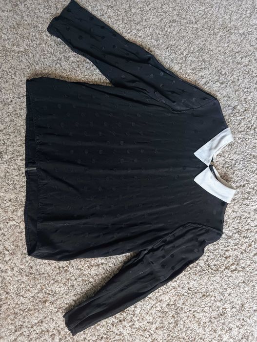 Bluzka elegancka z kołnierzykiem na suwak Zara 36 38