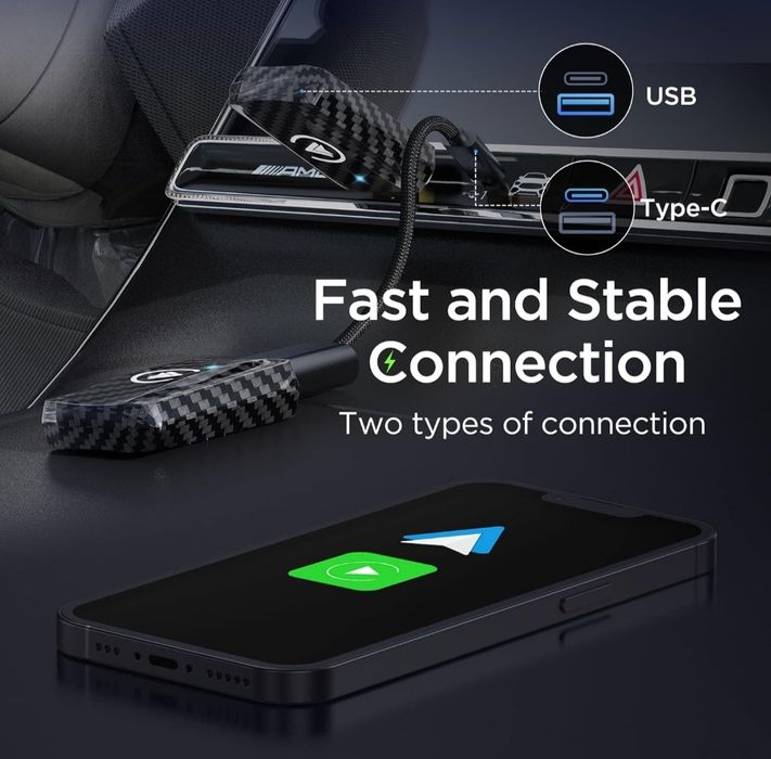 MSXTTLY Carplay sem fios e Android Auto sem fios