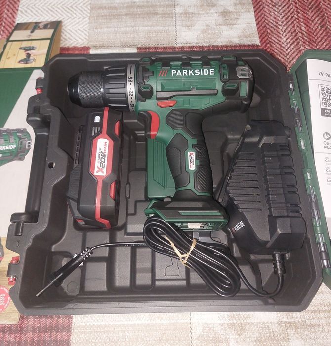 PARKSIDE - Aparafusadora furadora a Bateria 20V–KIT COMPLETO