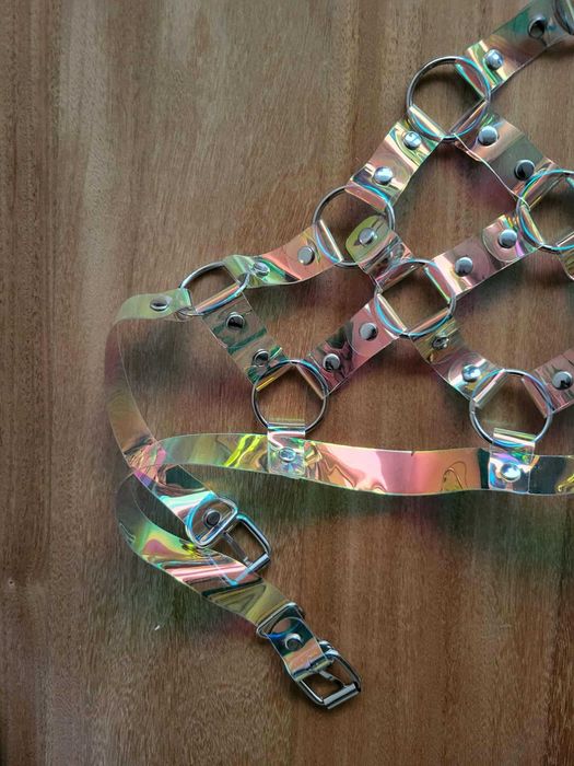 Conjunto Top Holográfico + Luvas Prateadas (NOVOS) - Katy Perry