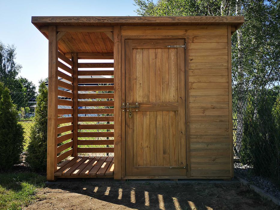 Drewutnia 1 x 1,1m + domek narzędziowy 1,5 x 1,1m