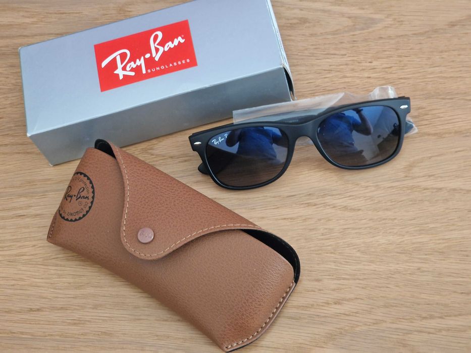 Okulary przeciwsłoneczne Ray-Ban New Wayfarer RB2132 nowe, polaryzacyjne, czarne matowe, gradientowe.