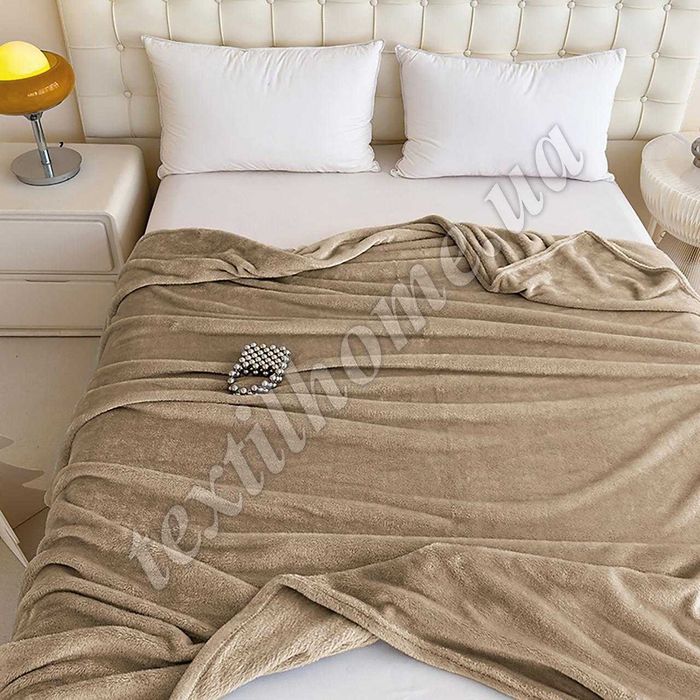 Велюрове покривало однотонне | 150×200 та 200×230 | М’яке, стильне