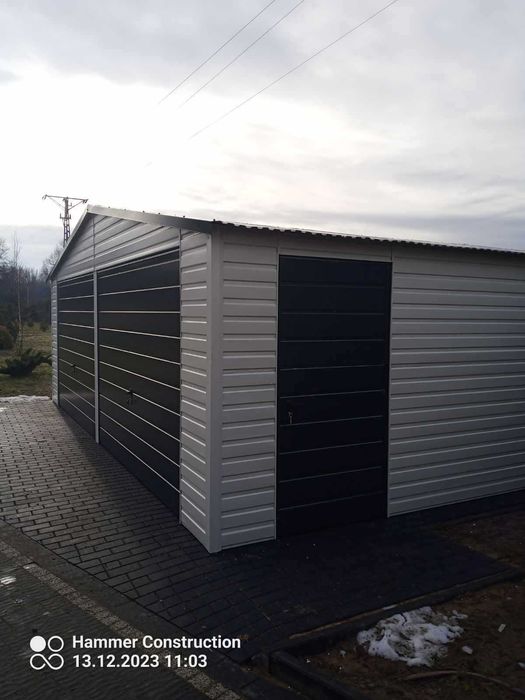 Garaż blaszany PREMIUM. WZMOCNIONY PROFILAMI. Producent. Cała Polska