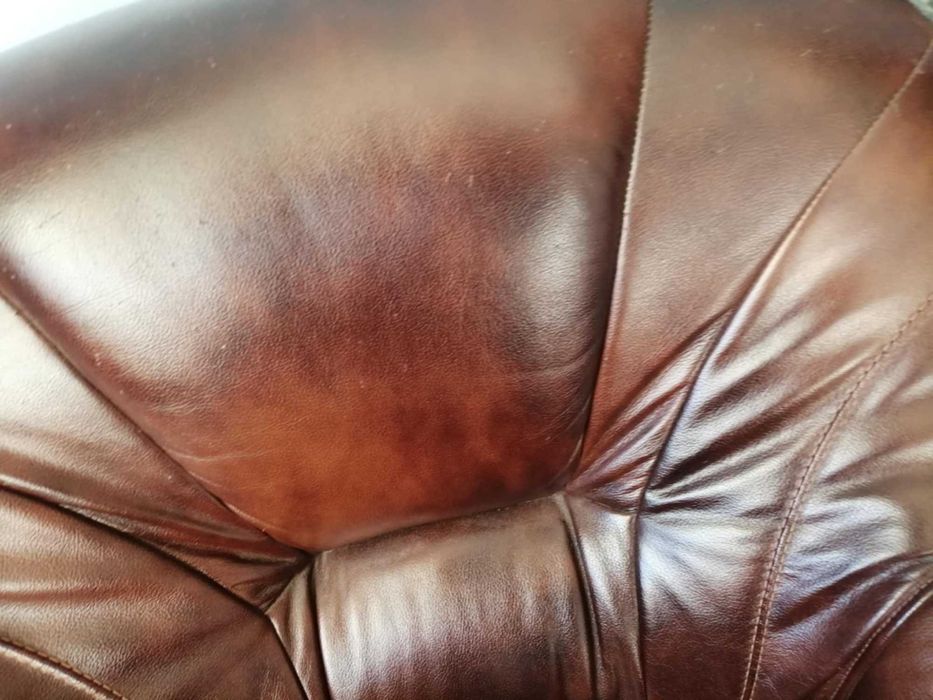 skórzany brązowy fotel