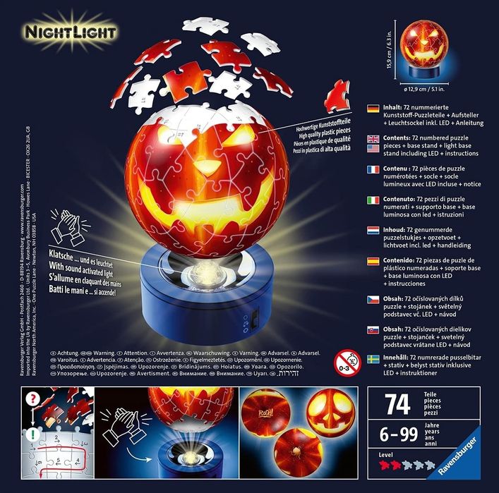 Puzzle 3D pumpkin candeeiro