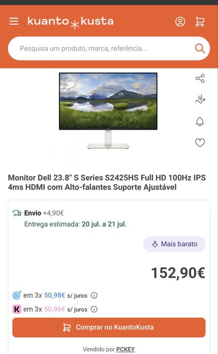 Monitor 24” Dell S2425H - SELADO na caixa