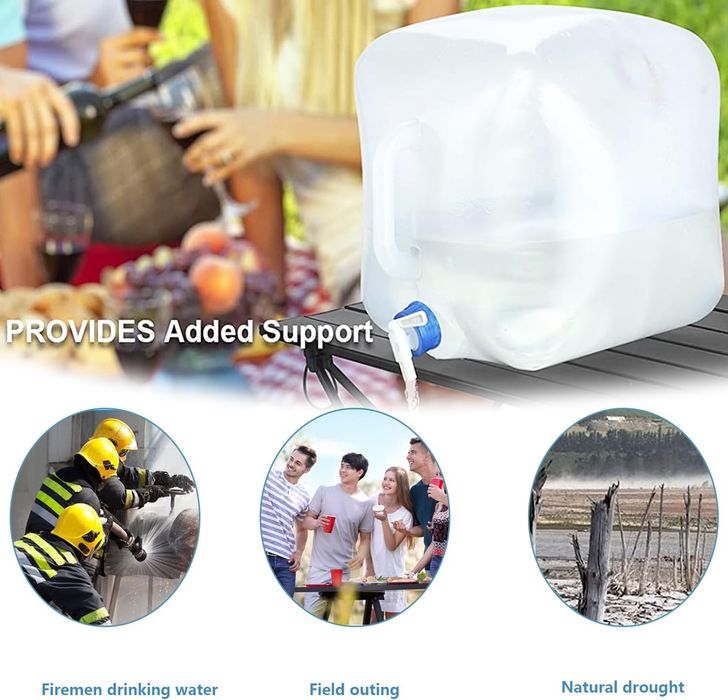 2szt składany baniak pojemnik kanister na wodę z kranikiem 10L