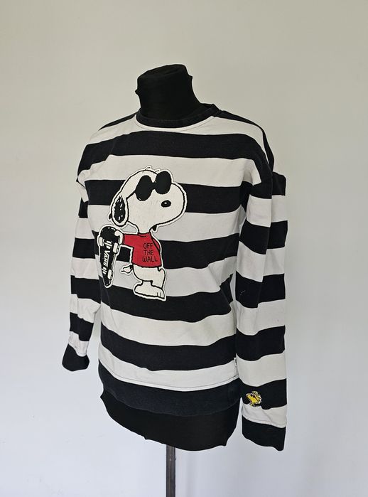 Bluzka w paski biało czarna vans snoopy skate
