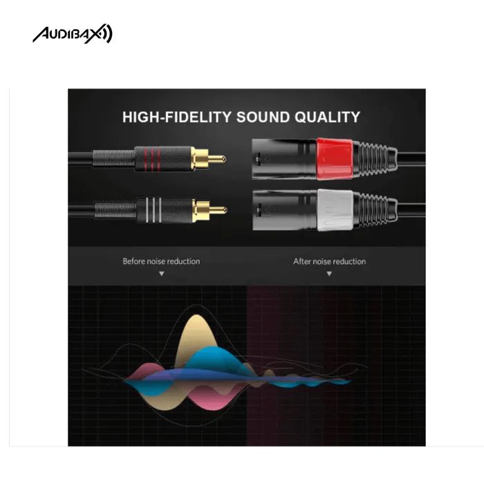 Audibax Silver Black Cabo 2 x XLR macho para 2 x RCA 1,5 metros