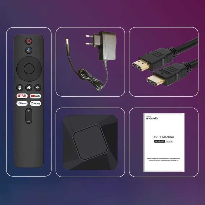 Смарт ТВ приставка Vontar RT-X3 4/32 Гб Android TV 14 Smart Box