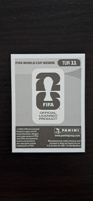 Cromo futebol de Çanhanoglu(Mundial 2026)da Panini