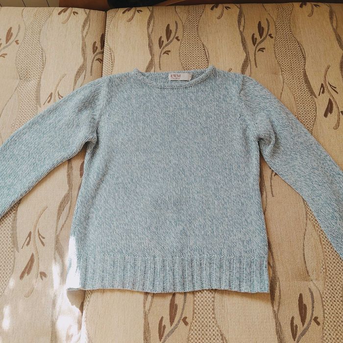 Sweter 36 38 akryl niebieski