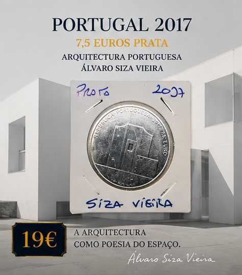 Portugal 2017 - 7,5 Euros Prata - Arquitectura Portuguesa – Álvaro Siza Vieira