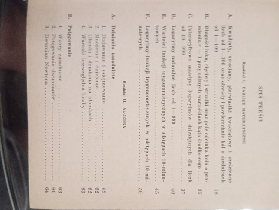 Matematyka wzory, definicje i tablice wydanie z 1963r