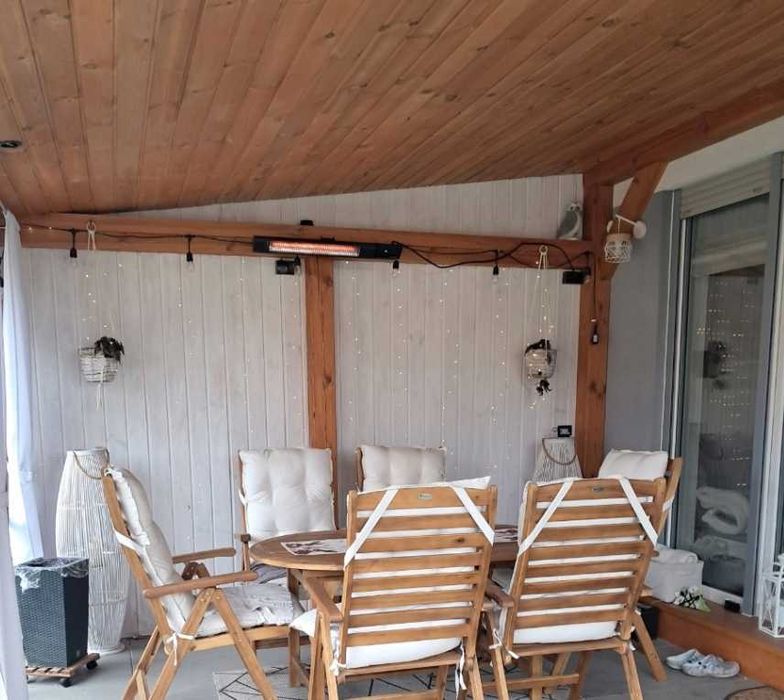 NOWY Promiennik Czasowy Podczerwieni Wiszący 2.5kW LED IP65 Pilot Zasięg 5m