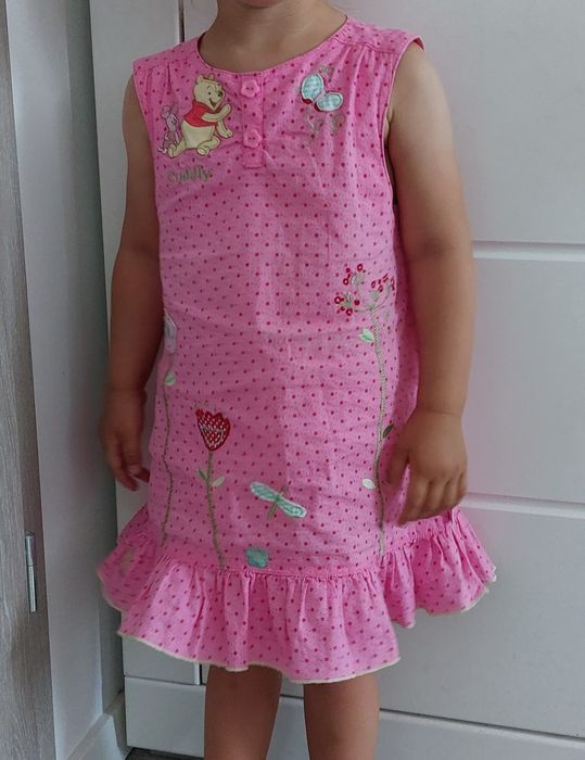 Sukienka bawełniana na lato Kubuś Puchatek, Disney, r.92