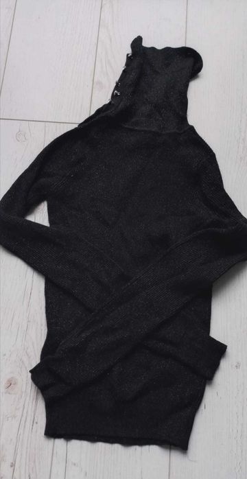 sweterek golf z brokatem czarny S Zara