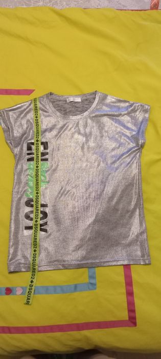 Футболка серебряная блестящая