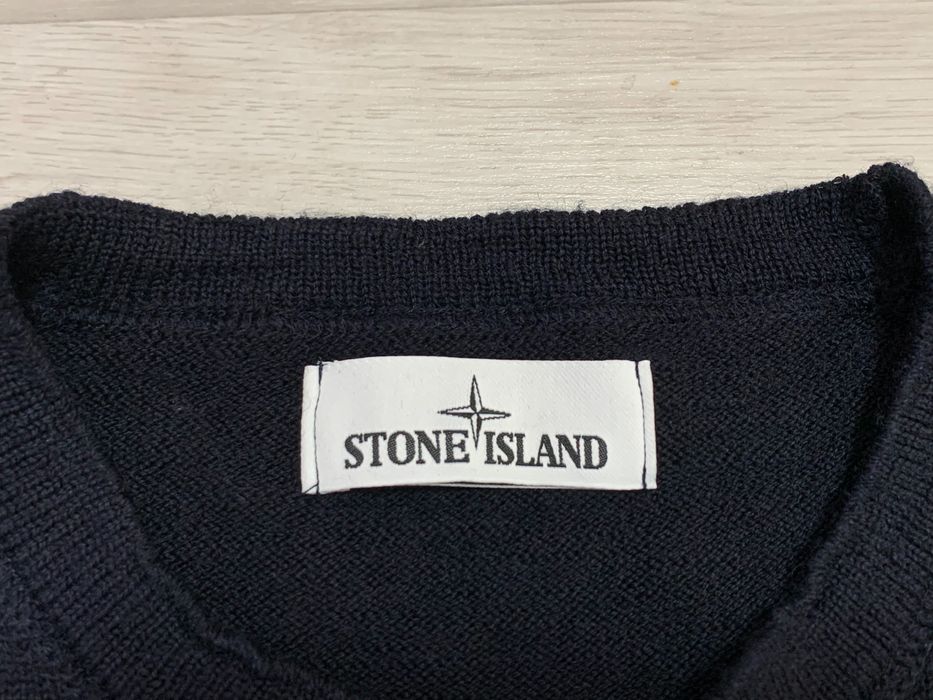 Stone Island_Logo_Patka_Vintage Sweter Sweterek Navy Meski_L